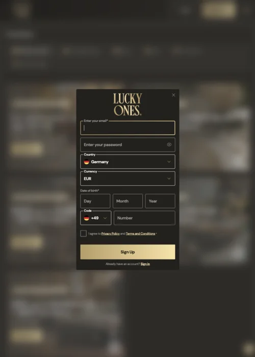 Registrierung Lucky One Casino<
